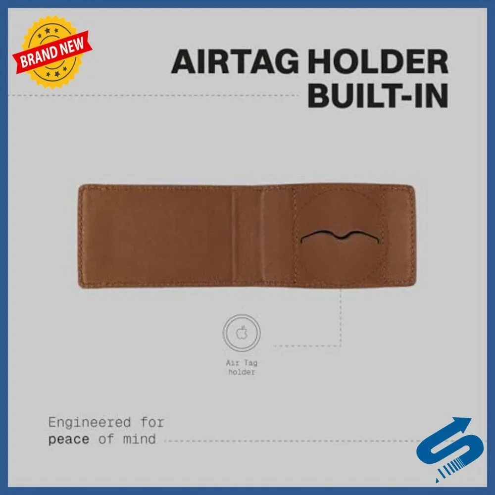 Full-Grain Italian Leather Money Clip with Apple AirTag Pocket